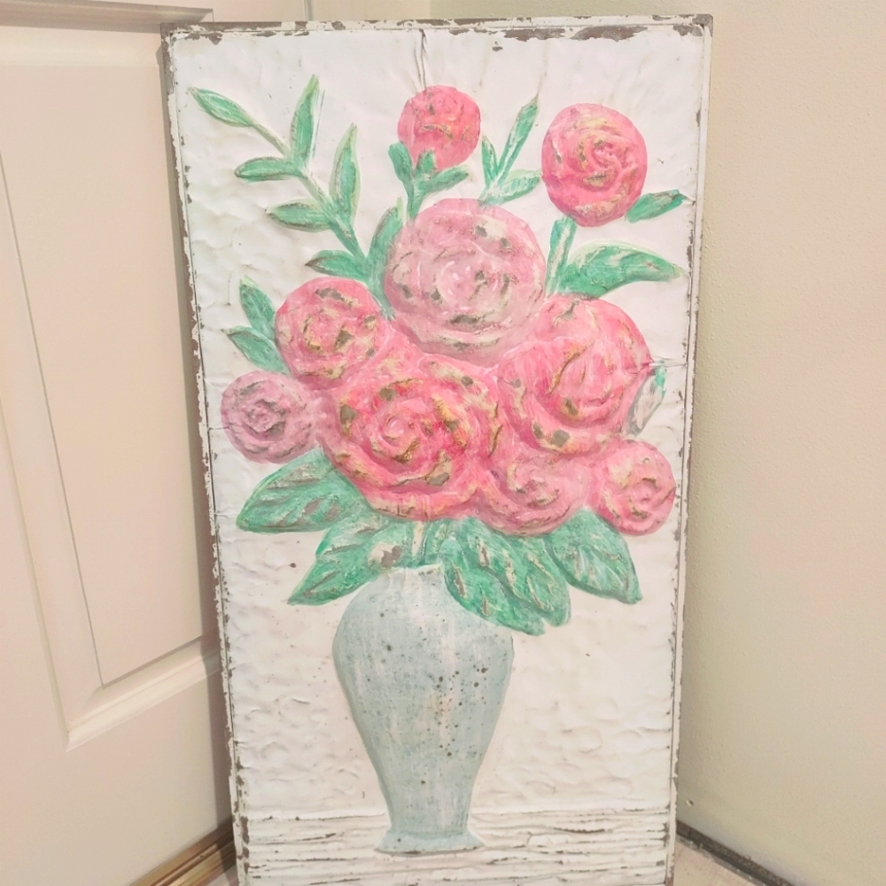 Metal floral wall art